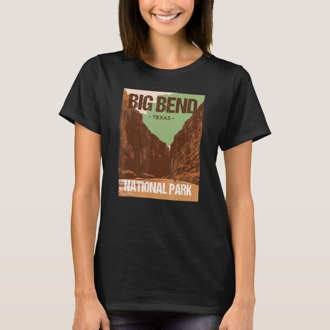 Big Bend National Park Texas Poster Design T-Shirt (Vorderseite)
