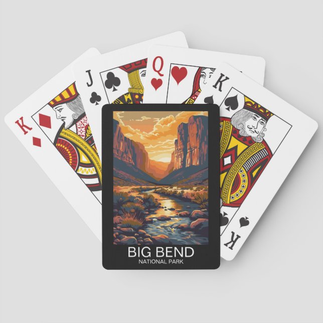 Big Bend National Park Texas Retro Reisen Spielkarten (Rückseite)