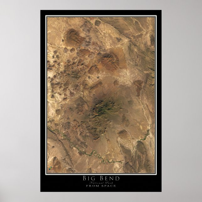 Big Bend National Park Texas Satellite Poster Map (Devant)