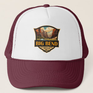 Big Bend Nationalpark Illustration Retro Abzeichen Truckerkappe