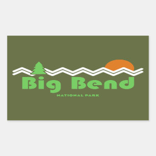 Big Bend Nationalpark Retro Rechteckiger Aufkleber