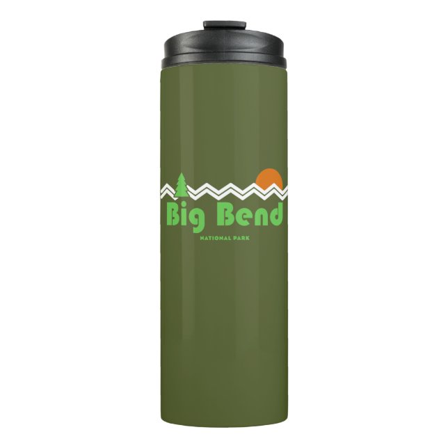 Big Bend Nationalpark Retro Thermosbecher (Vorderseite)