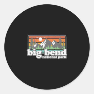 Big Bend Nationalpark Retro Wandern Camping Runder Aufkleber