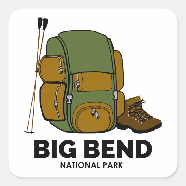Big Bend Nationalpark - Rucksack Quadratischer Aufkleber (Vorderseite)