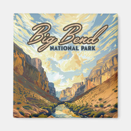 Big Bend Nationalpark Texas Desert Retro Magnet