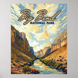 Big Bend Nationalpark Texas Desert Retro Poster
