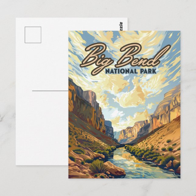 Big Bend Nationalpark Texas Desert Retro Postkarte (Vorne/Hinten)