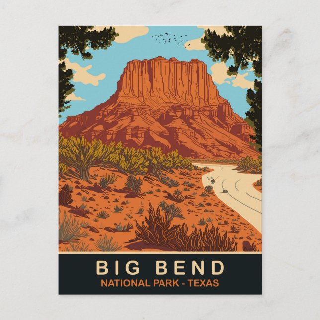 Big Bend, Nationalpark, Texas, Reisen Postkarte (Vorderseite)