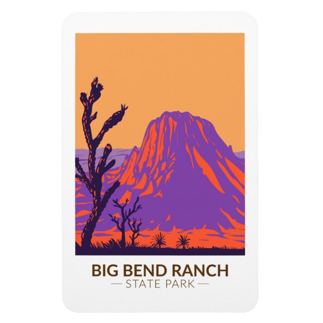 Big Bend Ranch Staat Park Texas Vintag Magnet (Vertikal)