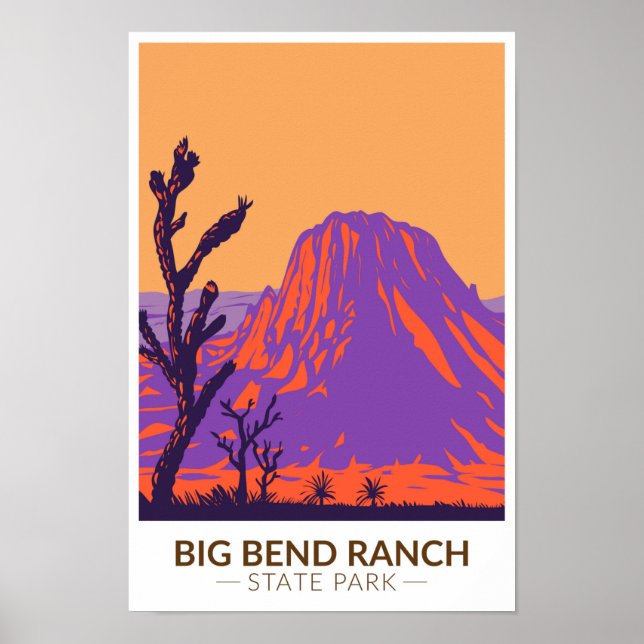 Big Bend Ranch Staat Park Texas Vintag Poster (Vorne)