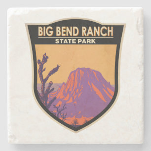 Big Bend Ranch State Park Texas Vintage auf Deutsc Steinuntersetzer