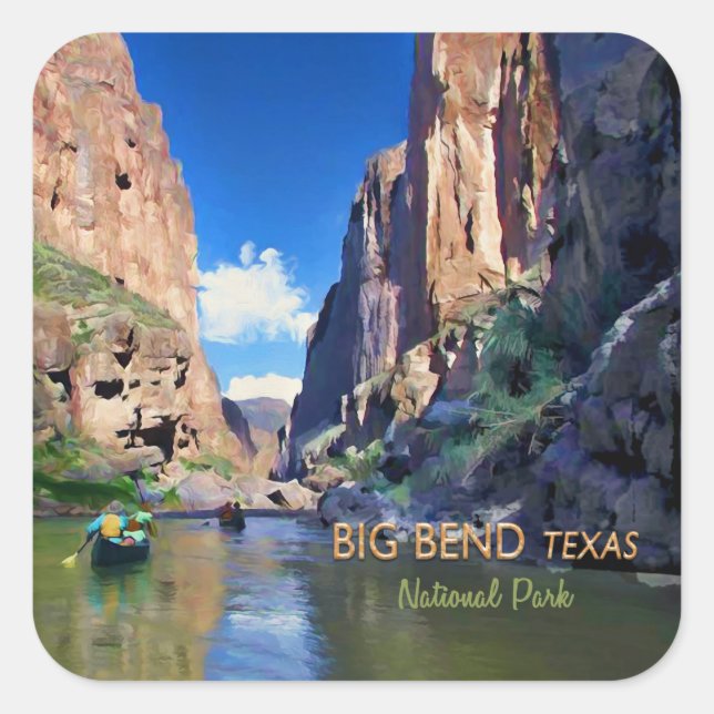 Big Bend Texas Nationalpark Mariscal Canyon Quadratischer Aufkleber (Vorderseite)