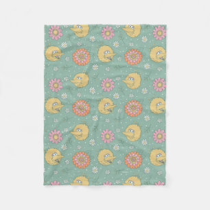 Big Bird Good Vibes Floral Pattern Fleecedecke