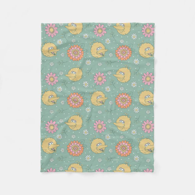 Big Bird | Good Vibes Floral Pattern Fleecedecke (Vorderseite)