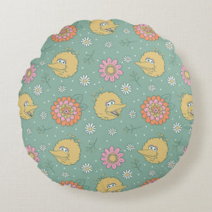 Big Bird   Good Vibes Floral Pattern Rundes Kissen