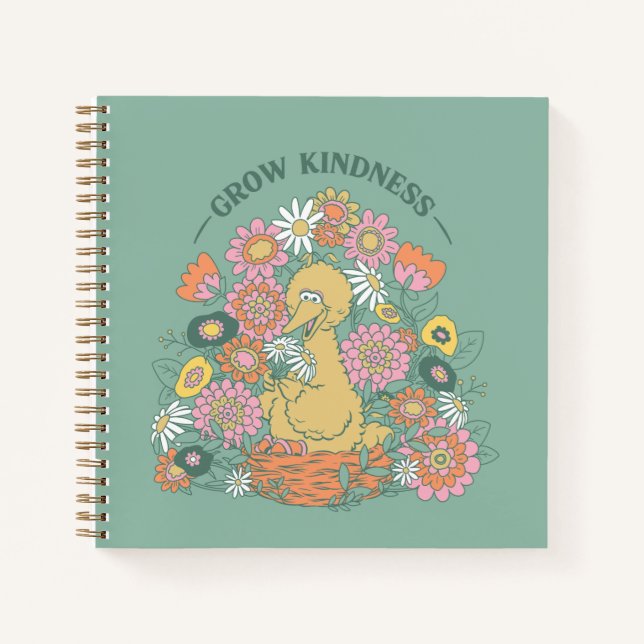 Big Bird | Grow Kindness floral Graphic Notizbuch (Vorderseite)