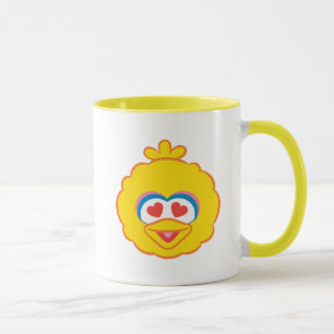 Big Bird lächelt mit Herz-förmigen Augen. Tasse