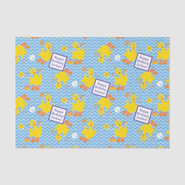 Big Bird Party Zickzack Muster Seidenpapier (Vorderseite)