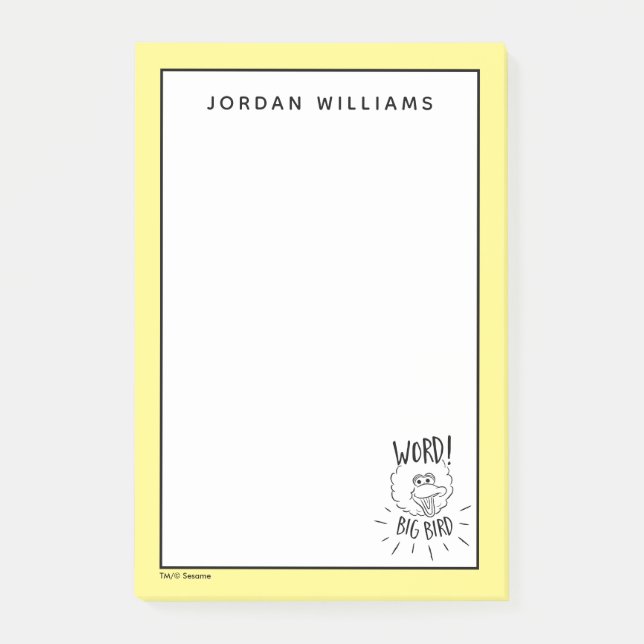 Big Bird Skate Logo - Word! Big Bird Post-it Klebezettel (Vorderseite)
