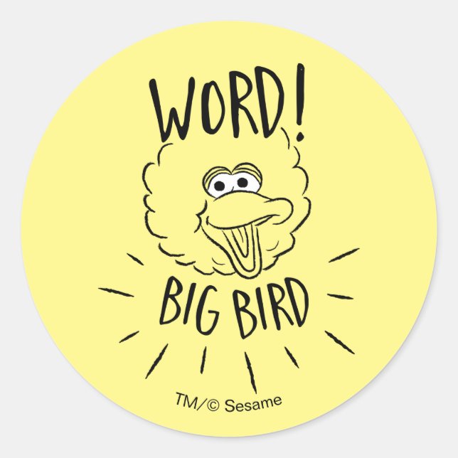 Big Bird Skate Logo - Word! Big Bird Runder Aufkleber (Vorderseite)