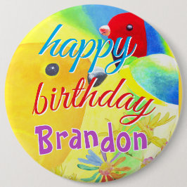 Big Birthday Birds Button
