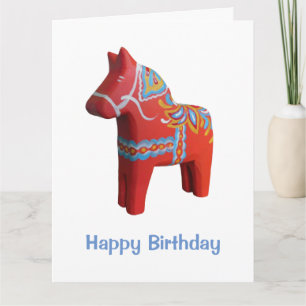 Big Birthday Card mit Dala Pferd Karte