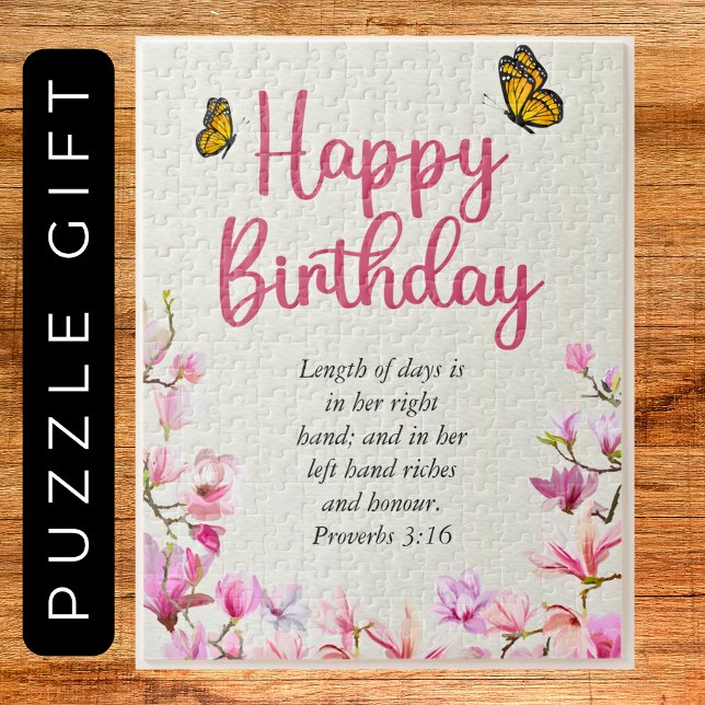 Big Birthday Mama Rosa Blumenschrift (Big Birthday Mom Pink Floral Scriptural Text Jigsaw Puzzle
gift)