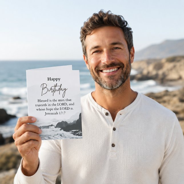 Big Birthday Vater Serene Ocean Scripting Text Karte (Von Creator hochgeladen)