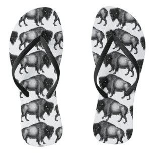Big Bison Buffalo Thunder_Cove Flip Flops