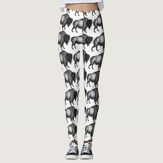 Big Bison Buffalo Thunder_Cove  Leggings (Vorderseite)