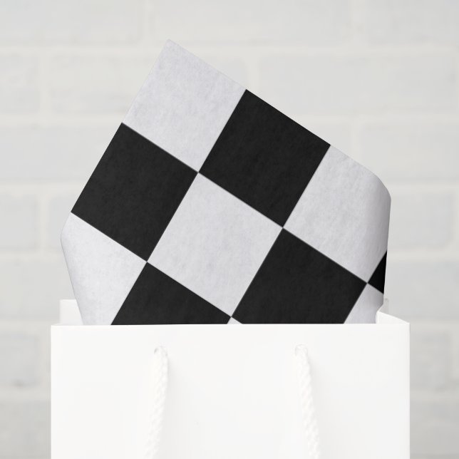 Big Black and White Checked Seidenpapier (Geschenktüte)
