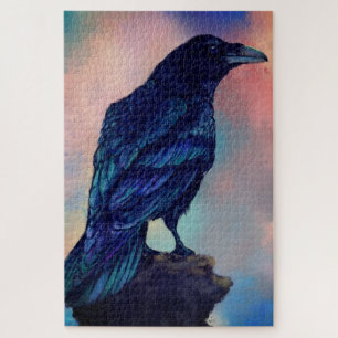 Big Black Common Raven Jigsaw Puzzle - Gemälde