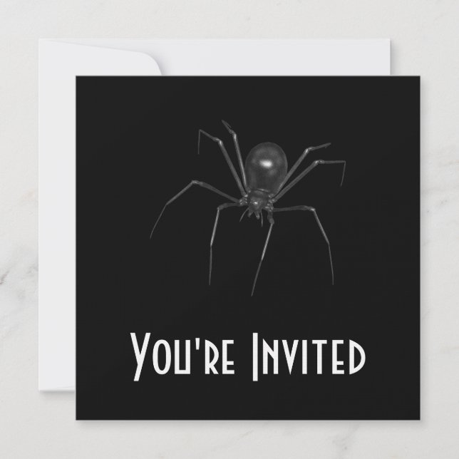 Big Black Creepy 3D Spider Einladung (Vorderseite)