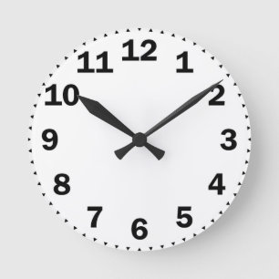 big black numbers runde wanduhr