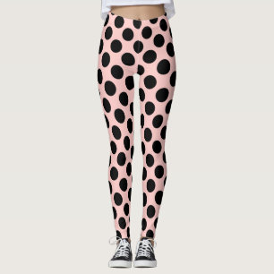 Big Black Polka Dots Muster auf blauen Leggings