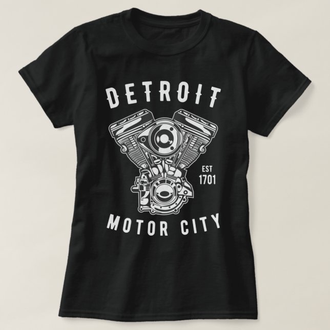 Big Block Motor City Michigan Detroit Car Lover Ho T-Shirt (Design vorne)