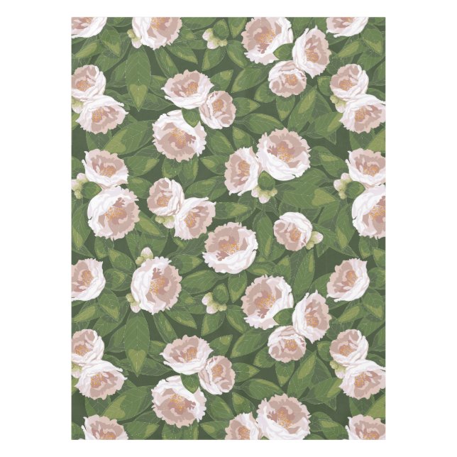 Big Bloom Camellia Charm Tischdecke (Vorderseite)
