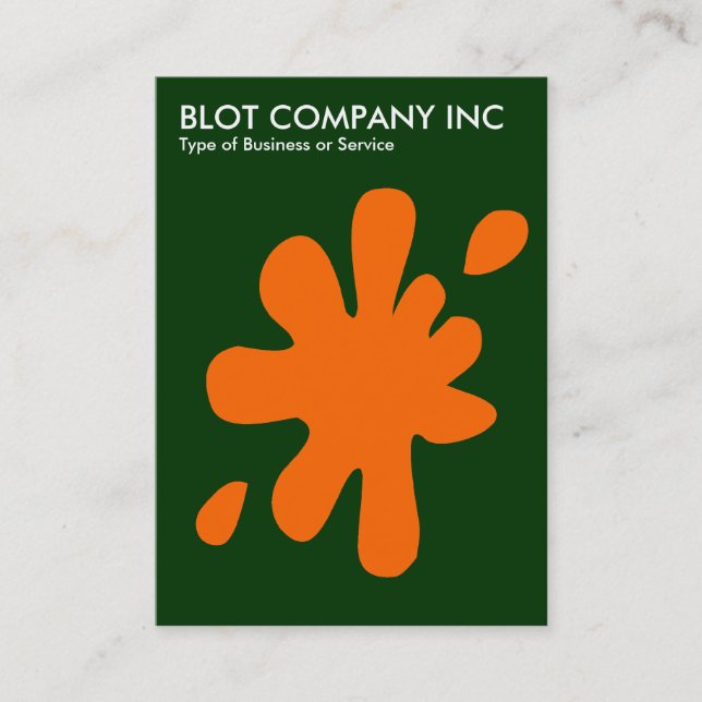 Big Blot - Orange on Dark Green 003300 Visitenkarte (Vorderseite)