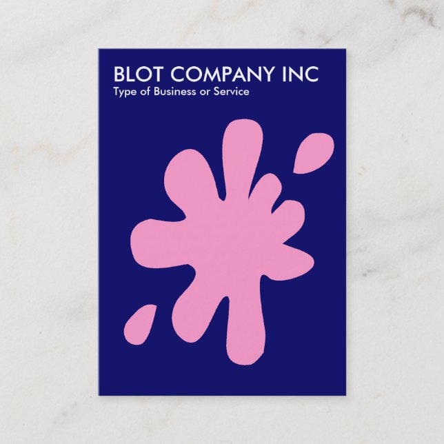 Big Blot - Rosa auf Dunkelblau 000066 Visitenkarte (Vorderseite)