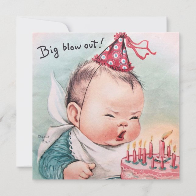 Big Blowout Birthday Baby Feiertagskarte (Vorderseite)