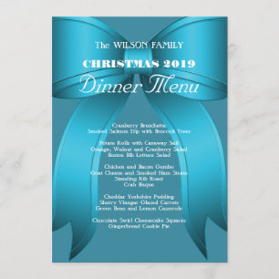 Big Blue Bow Family Christmas Dinner Menu