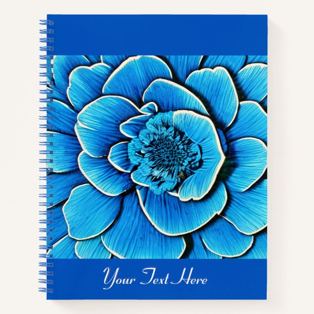 Big Blue Camellia Blossom Journal Notizbuch (Vorderseite)