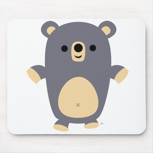 Big Blue Cartoon Bear Mousepad (Vorne)