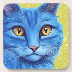 Big Blue Cat. Getränkeuntersetzer