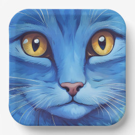Big Blue Cat Pappteller
