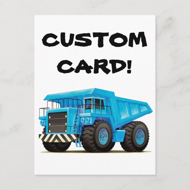 Big Blue Dump Truck Postkarte (Vorderseite)