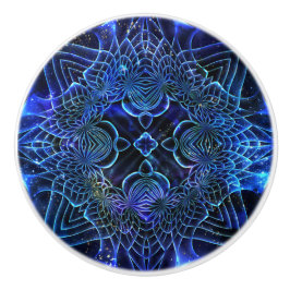 Big Blue Electric Galactic Geometry Keramikknauf