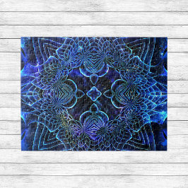 Big Blue Electric Galactic Geometry Poster