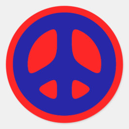 Big Blue Peace Sign Round Sticker