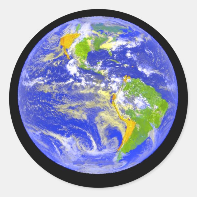 Big Blue Planet Earth Runder Aufkleber (Vorderseite)